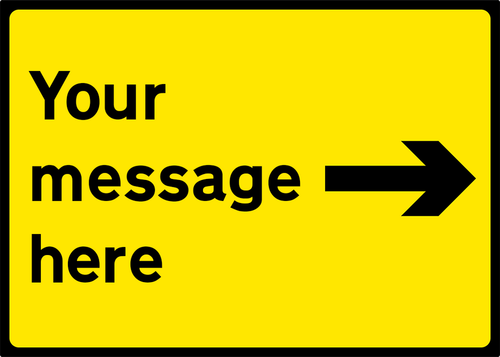 Black/Yellow - Right Arrow - 1050x750mm (3927959076898)