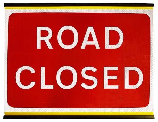 Flexible 1050x750mm Road Closed - 7010.1 (4135267893282)