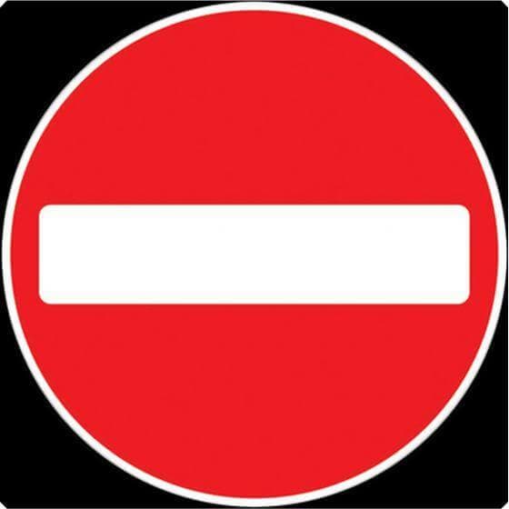 750mm No Entry - 616 - Rigid Plastic