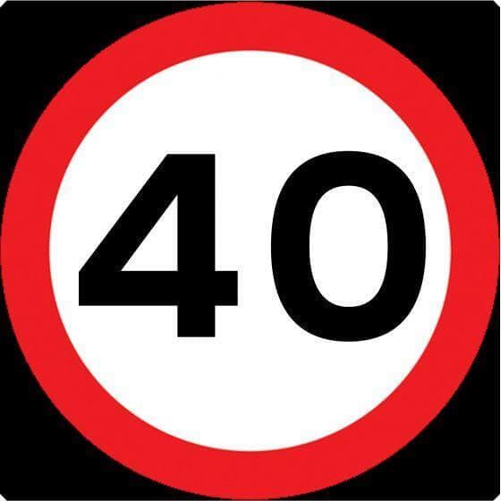 750mm Maximum Speed Limit 40mph - 670 - Rigid Plastic