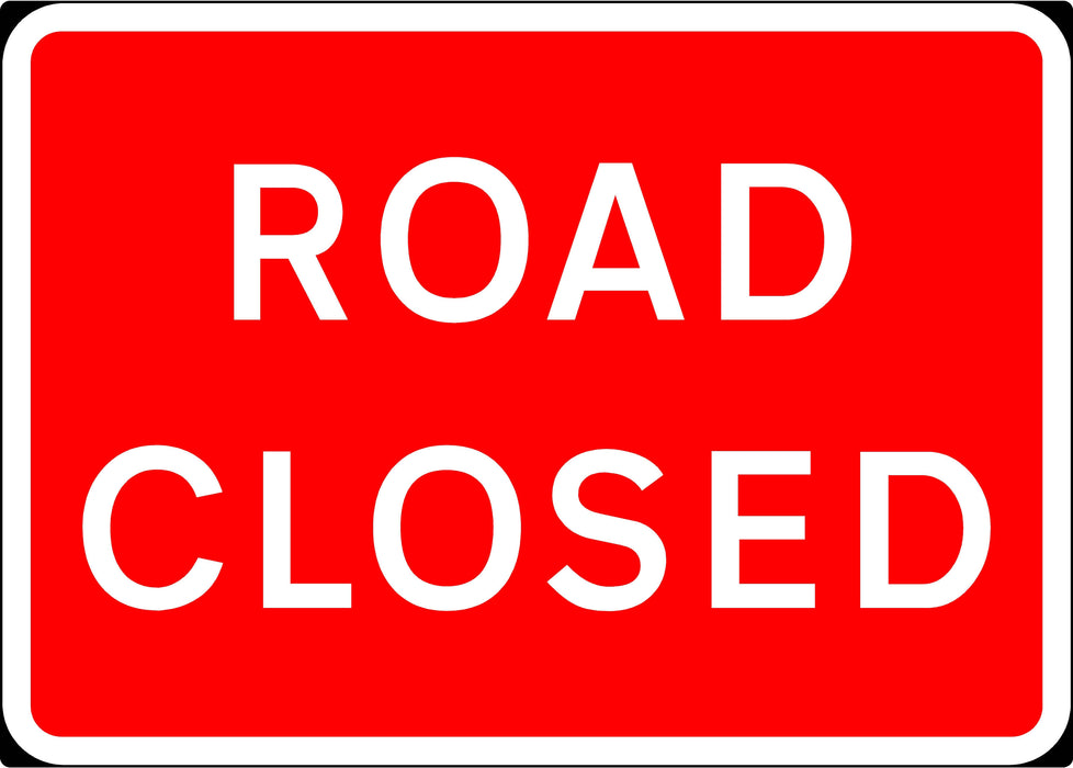 1050x750mm Road Closed - 7010.1 - Rigid Plastic