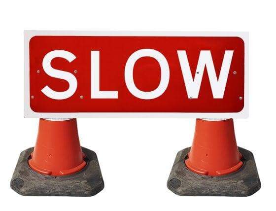 1050x450mm Cone Sign - Slow - 7013 — Protect Signs