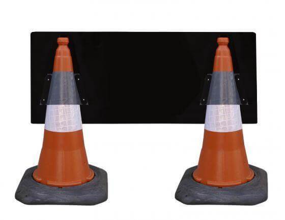 1050x450mm Cone Sign - Diverted Traffic with Arrow Straight on - 2703