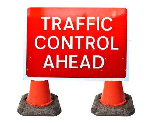 1050x750mm Cone Sign - Traffic Control Ahead - 7001.15 (4308349780002)