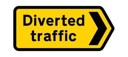 1050x450mm Diverted traffic Right POINTER - 2704 - Rigid Plastic (4133990727714)