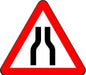 750mm Triangle - Road Narrows on Both Sides Ahead - 516 - Rigid Plastic (4133042520098)