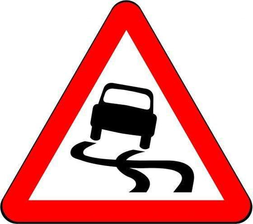 750mm Triangle - Slippery Road Surface Ahead - 557 - Rigid Plastic (4133056544802)