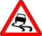 750mm Triangle - Slippery Road Surface Ahead - 557 - Rigid Plastic (4133056544802)