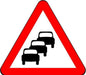 750mm Triangle - Traffic Queues Likely on Road Ahead - 584 - Rigid Plastic (4133059428386)