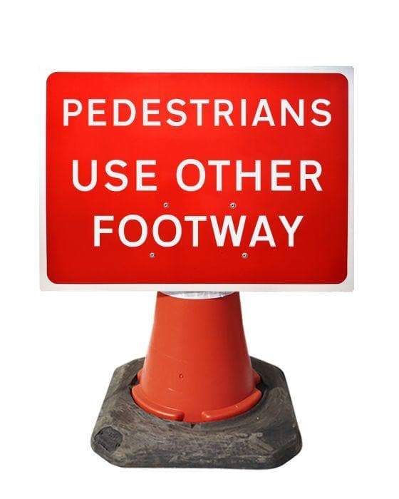 600x450mm Cone Sign - Pedestrians Look Both Ways - 7017 (4308378550306)