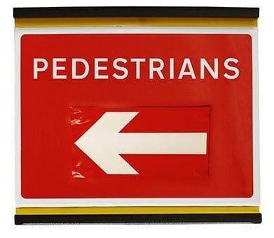 Flexible 600x450mm Pedestrians with Movable Arrow - 7018 — Protect Signs