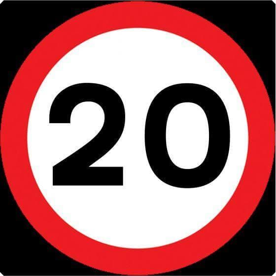 750mm Maximum Speed Limit 20mph - 670 - Rigid Plastic