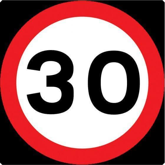 750mm Maximum Speed Limit 30mph - 670 - Rigid Plastic