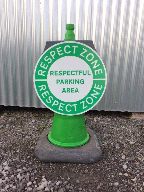Circle Cone Sign - Respect — Protect Signs