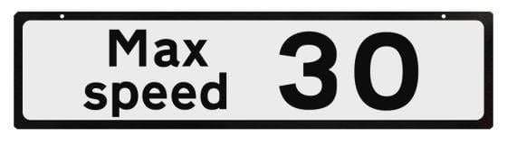 Supplementary Plate for Cone Signs - Max Speed 30 — Protect Signs