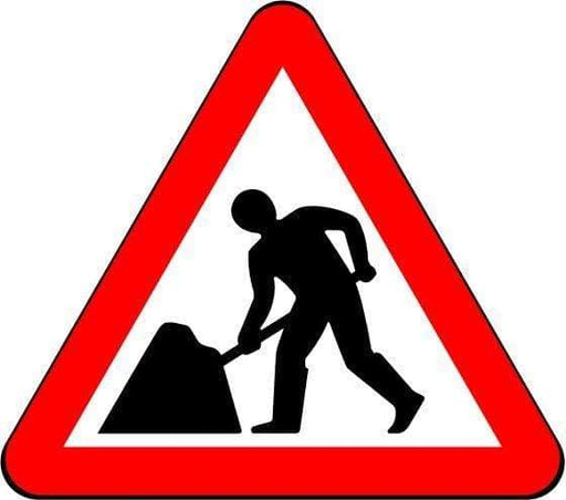 750mm Triangle - Road Works (Men at Work) - 7001 - Rigid Plastic (4133040914466)