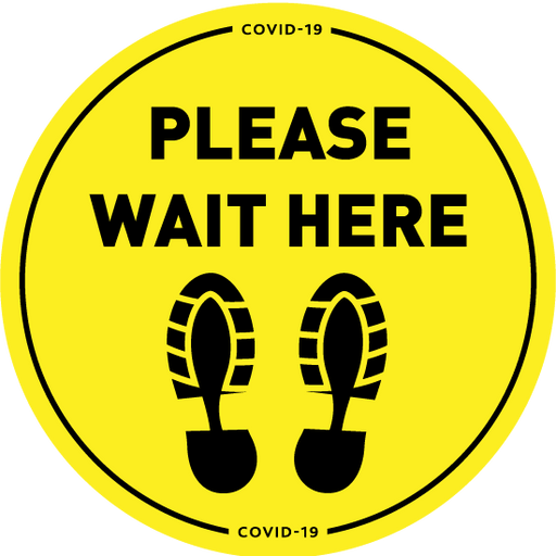 Please Wait Here Floor Vinyl - Protect Signs